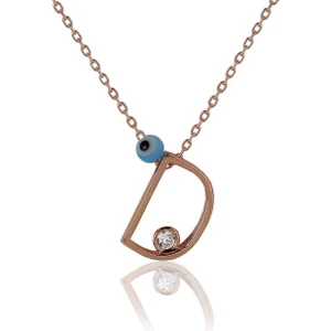 Söğütlü Silver D Harf Gümüş Kolye