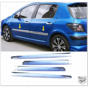 Peugeot 307 Krom Yan Kapı Çıtası 4 Prç. 2001 Üzeri P. Çelik