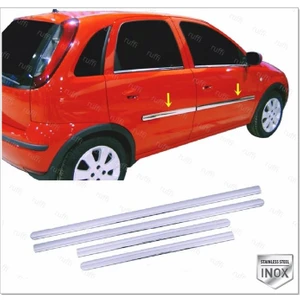 Opel Corsa C Krom Yan Kapı Çıtası 4 Prç. 2000-2007 Arası P. Çelik