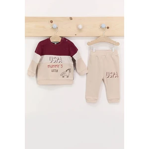 U.S. Polo Assn. Mummys Little Bordo Erkek Bebek Eşofman Takımı