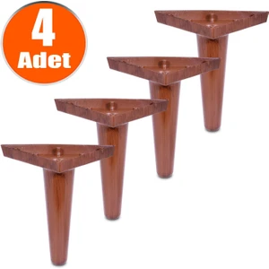 Mobilya Kanepe Sehpa Puf Koltuk Ayağı Kahverengi Baza Ayakları 18 Cm (4 Adet)