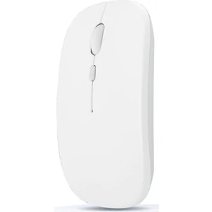 1600 Dpı Şarj Edilebilir 2.4 Ghz Çift Modlu Bluetooth Kablosuz Mouse - AL2675 Beyaz