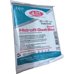 D'S Hidrofil Gazlı Bez 30Mm x 80Mm 2 Parça