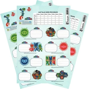 Keskin Color Keskin Pj Masks Ders Proramlı 3 Lü Etiket