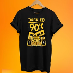 Retro Doksanlar Baskılı Oversize %100 Pamuk Oversize T-Shirt Büyük Beden Tişört