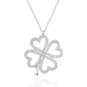 925 Gümüş Yonca 925 Ayar Gümüş Kolye