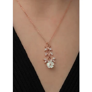 925 Gümüş Manolya Çiçeği 925 Ayar Gümüş Kolye