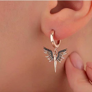 925 Gümüş Mikail Kanadı 925 Ayar Gümüş Küpe