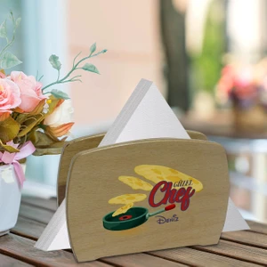 Kişiye Özel Güzel Chef Tasarımlı Lüks Ahşap Peçetelik-2