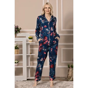 Birşen Tekstil Birşen Bayan Pamuk Saten Uzun Kollu Pijama Takımı
