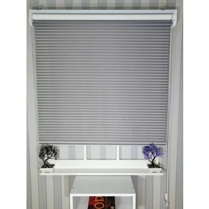 Serin Home Collection Açık Gri Yeni Sezon Çiftli Mekanizma Stor Tül ve Güneşlik