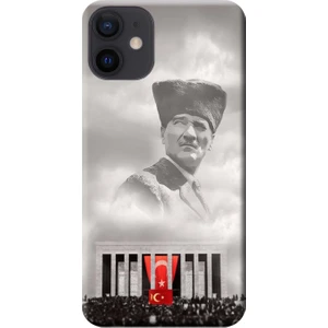 Hesaplı Dünya Apple iPhone 12 Kılıf Atatürk Anıtkabir Baskılı Esnek TPU Silikon