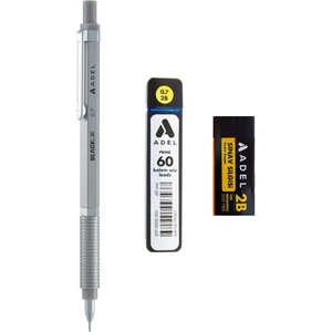 Blackline Metal Gövdeli Versatil Kalem Gümüş 0.7 mm + Adel 0,7 mm Uç 60'lı + Silgi