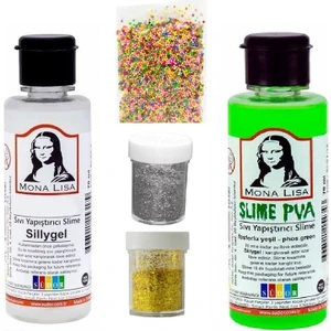 Slime Seti Fosforlu Yeşil Renk 70 ml Renkli Slaym Südor Sılaym Seti 70 ml Slime Borax