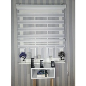 Serin Home Collection Gri Geçişli Dar Plise Yeni Sezon Zebra Stor Perde