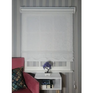 Serin Home Collection Çiçek Desen Yeni Sezon Çiftli Mekanizma Stor Tül ve Güneşlik