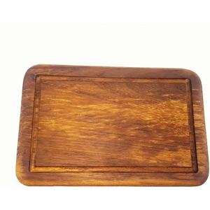 Timber Ahşap Iroko Masif Ahşap Servis Sunum Steak Kesme Tahtası 20 * 29 * 1,8 cm