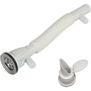 Çamaşır-Bulaşık Çift Çatallı Körüklü Sifon 65 cm + Çekvalfli Adaptör Conta