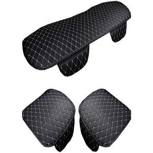 Hyundai Accent Blue 2011 ve Sonrası Ön ve Arka Koltuk Minderi Siyah Deri Kırmızı Desen