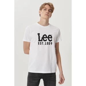 Lee Regular Fit Bol Kesim Sıfır Yaka %100 Koton Logolu Tişört