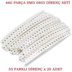 660 Parça Direnç Seti - 0.125W 0805 Smd - 33 Farklı Direnç Seti 20 Adet