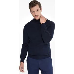 Erkek Lacivert Regular Fit Yarım Balıkçı Triko Kazak