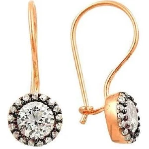 Söğütlü Silver Gümüş Elmas Montürlü Çengelli Küpe