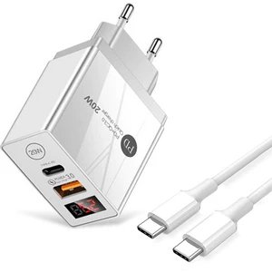 20W Pd + USB Hızlı Şarj LED Göstergeli + 3 A 18 W Hızlı Şarj Kablosu - Pd