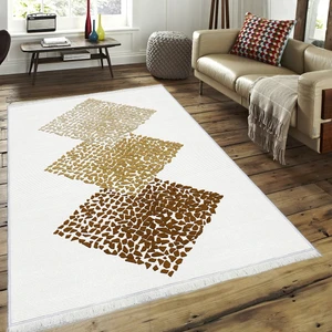 Bazaar Forum Bazaarforum Dekoratif Saçaklı Mermer Desen Yeni Model Pvc Deri Kaymaz Taban Dijital Baskı Halı CK-517 100X300CM
