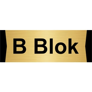 Özarslan Dizayn  B Blok 10X20CM Altın Renk Metal Yönlendirme Levhası