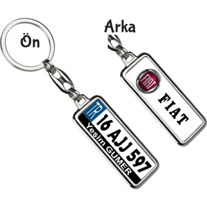 Hediye Zengini Kişiye Özel Plaka Metal Anahtarlık | Fiat Logo