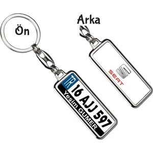 Hediye Zengini Kişiye Özel Plaka Metal Anahtarlık | Seat Logo