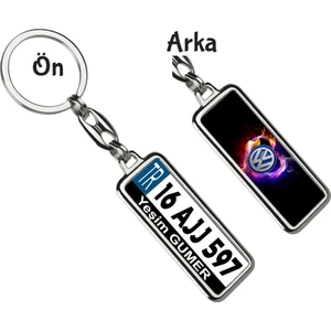 Hediye Zengini Kişiye Özel Plaka Metal Anahtarlık | Wolksvagen Aşk Logo