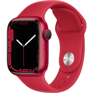Watch Seri 7 Gps, 41MM Kırmızı Alüminyum Kasa ve Kırmızı Spor Kordon - Regular MKN23TU/A
