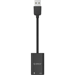 USB 2.0 TRS 3.5mm Jack Girişli Harici Ses Kartı Siyah
