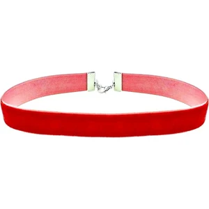 Kırmızı Renk Kadın Kadife Choker Kolye