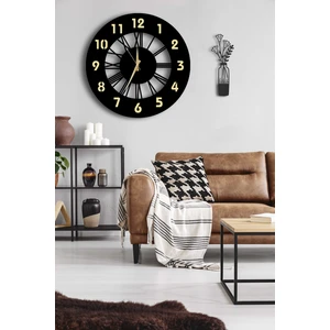 Dekoratif Aynalı Duvar Saati 50 x 50 cm + Vazo Tablo