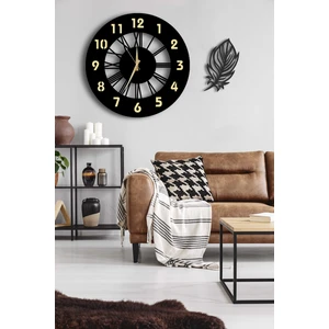Dekoratif Aynalı Duvar Saati 50 x 50 cm + Yapraklı Tablo