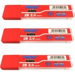 Kalem Ucu 2.0mm 2b Mikro 2b Kalem Ucu 2mm Kırmızı 3 Adet