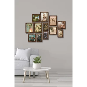 12 Parça Ahşap Tablo Seti  Renkli Çiçekler Salon Otuma Odası Yatak Odası Için Mdf Duvar Dekoru 75 x 60 cm