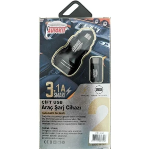 Metal Araç Şarjı 2 USB 3.1 Amper Typec