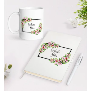Kişiye Özel Isimli Beyaz Defter Kalem Kupa Seti-15
