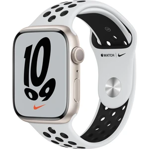 Watch Nike Seri 7 Gps, 45MM Beyaz Alüminyum Kasa  ve Beyaz Nike Spor Kordon - Regular MKNA3TU/A