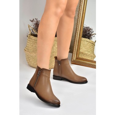 Fox Shoes Vizon Suni Deri Kadın Bot L252671509 Fiyatı