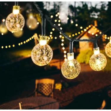 Schulzz 30 LED 6 M Güneş Enerjili Gün Işığı 8 Mod LED Bahçe Teras Balkon Ağaç Solar