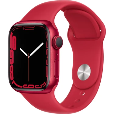 Apple Watch Seri 7 Gps, 41MM Kırmızı Alüminyum Kasa ve Kırmızı Spor Kordon - Regular