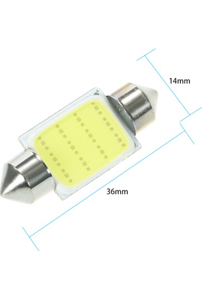 Auvc 10 Adet Festoon 36MM C5W Cob LED Beyaz Iç Smd Ampul (Yurt Dışından)