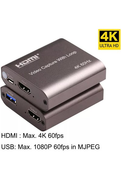 Exeo 4K HDMI USB Gamer Canlı Yayın Video Capture Kartı