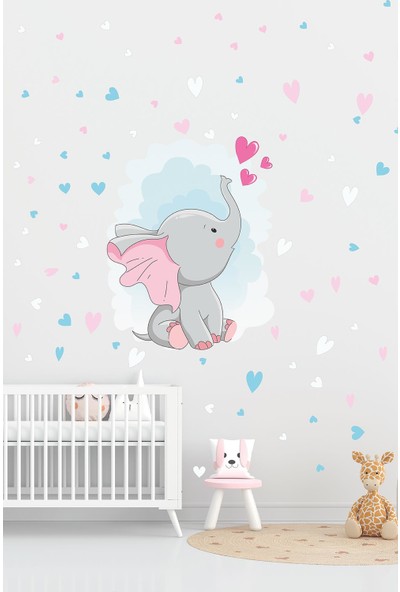 Lyn Home & Decor Elephant In Love Çocuk Odası Duvar Stickerı