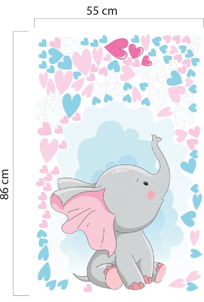 Lyn Home & Decor Elephant In Love Çocuk Odası Duvar Stickerı